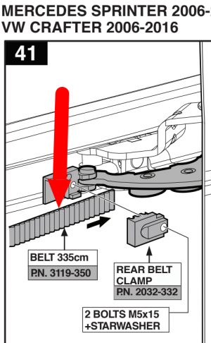 Alex ESD Electric Sliding Door Belts {360 cm} 3119-360  Fits all ESD Kits Black or White Belt